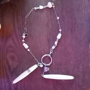 Vintage bone lariat necklace